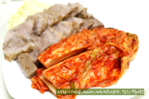 김장김치와 돼지고기 수육