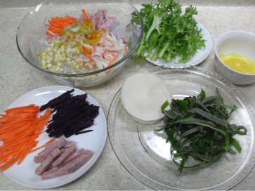 자투리재료라도 맛있어~,무쌈말이와 천사채샐러드