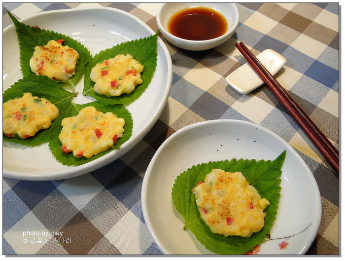 제철 찰옥수수요리~ 깻잎에 싸 먹는 관자옥수수전