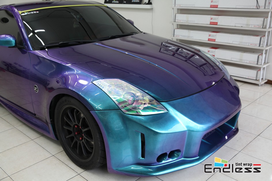 닛산 350z 카멜레온 라이트필름 시공 여기는 대전 엔들리스 입니다.